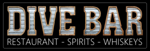 dive bar como logo black